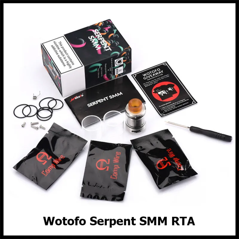 

Original Wotofo Serpent SMM Single Coil RTA 4ml Rebuildable Vape Tank Atomzier Serpent SMM E Cigarette
