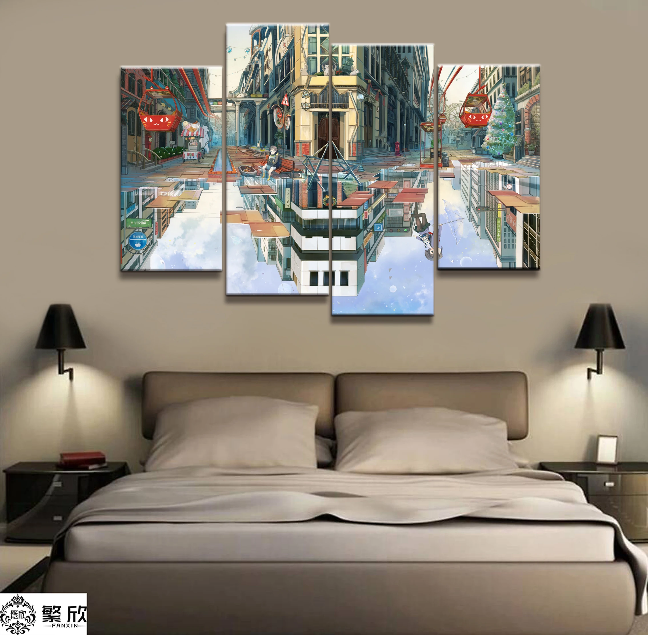 Hot Sales Without Frame 4 Panels Picture Water Mirror Town Picture Print Painting Artwork Wall Art Canvas Painting Wholesale
Hot Sales Without Frame 4 Panels Picture Water Mirror Town Picture Print Painting Artwork Wall Art Canvas Painting Wholesale