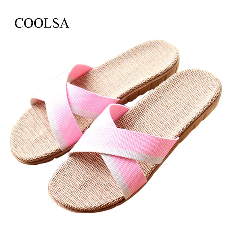 COOLSA Women's Summer Cross-tied Linen Slippers Canvas Mixed Colors Hemp Flax Slippers Home Slippers Beach Flip Flops for Women
COOLSA Women's Summer Cross-tied Linen Slippers Canvas Mixed Colors Hemp Flax Slippers Home Slippers Beach Flip Flops for Women