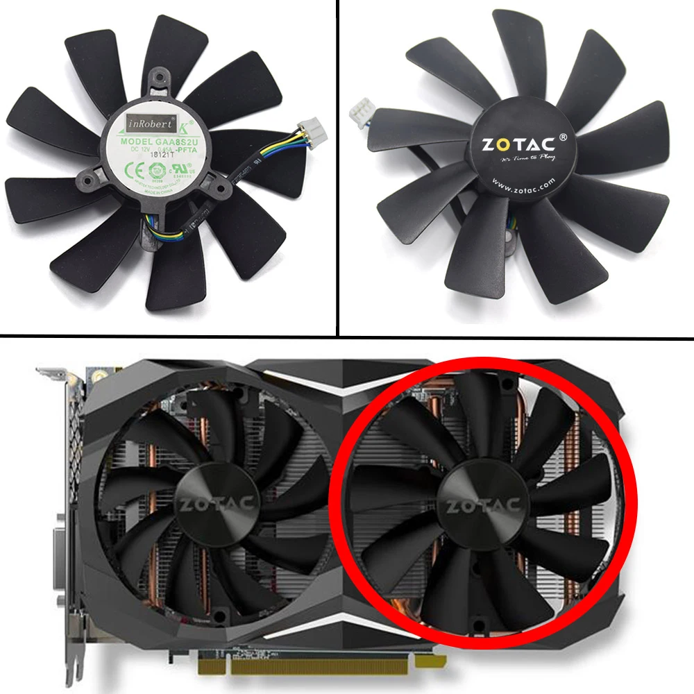 4 контактный кулер GAA8S2U 100 мм сменный вентилятор для ZOTAC GeForce RTX 2080 Ti AMP MAXX GTX 1080 Mini 1070