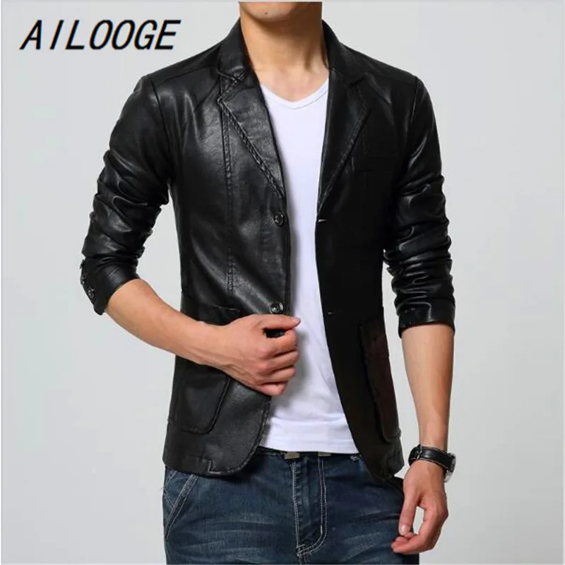 AILOOGE 2017 Men's Blazer Jacket Men Soft PU Leather Coat Male Fashion Khaki Blazer Masculino Slim Fit Suit Style Casual Blazers
AILOOGE 2017 Men's Blazer Jacket Men Soft PU Leather Coat Male Fashion Khaki Blazer Masculino Slim Fit Suit Style Casual Blazers