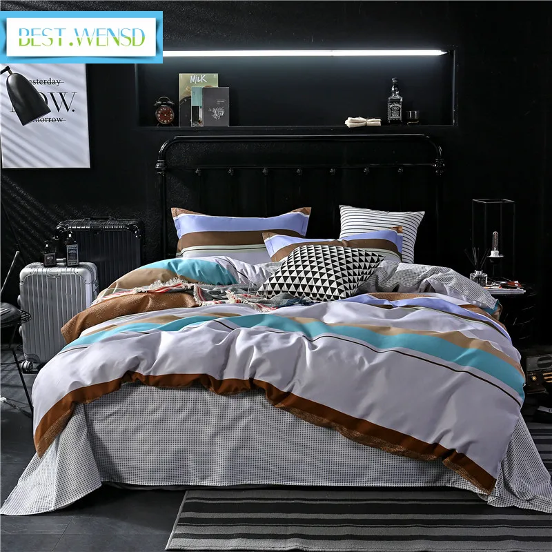 BEST.WENSD 3/4pcs Cotton bedroom bedding set Winter stripe bed cover set +pillowcase +sheet Home Textiles full twin bedding set
BEST.WENSD 3/4pcs Cotton bedroom bedding set Winter stripe bed cover set +pillowcase +sheet Home Textiles full twin bedding set