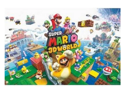 Супер Марио 3D мир видео игры плакат печать размер 50x75 см C217 | Дом и сад