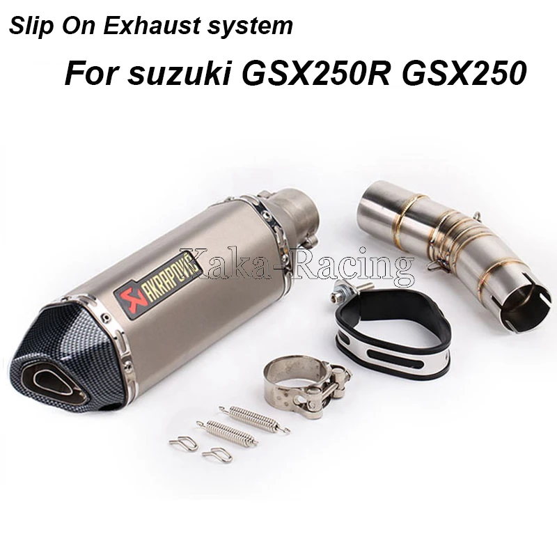 GSXR250 lMotorcycle Exhaust System Connect Middle Pipe with Akrapovic Exhaust Muffler Escape For suzuki GSX250R GSX 250R GSX250
GSXR250 lMotorcycle Exhaust System Connect Middle Pipe with Akrapovic Exhaust Muffler Escape For suzuki GSX250R GSX 250R GSX250