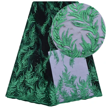 2018 Embroidery Black + Green Color Mesh Tulle Lace Fabric 5 Yards Beaded African Lace Fabrics Wholesale For Wedding Party 1194
2018 Embroidery Black + Green Color Mesh Tulle Lace Fabric 5 Yards Beaded African Lace Fabrics Wholesale For Wedding Party 1194