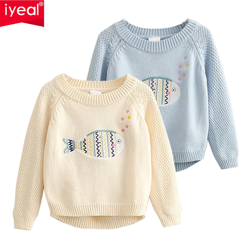 

IYEAL Children's Sweater Spring Autumn Girls Cardigan Kids O-Neck Sweaters Girl's Fashionable Style Outerwear Pullovers Age 2-8Y