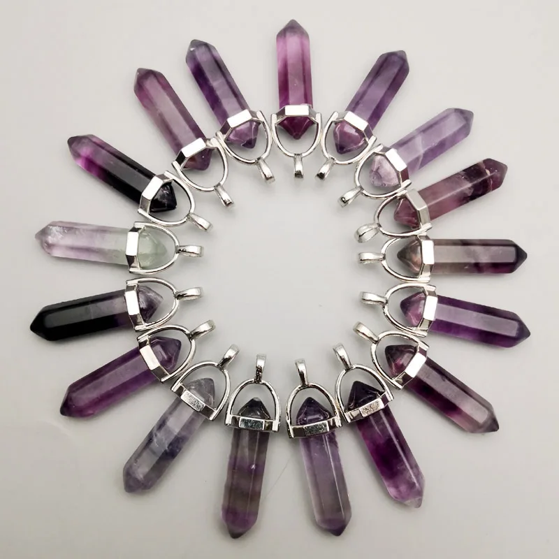 Fashion natural fluorite stone 12pcs/lot crystal pillar Pendants & necklaces for making Jewelry charm Point Free shipping
Fashion natural fluorite stone 12pcs/lot crystal pillar Pendants & necklaces for making Jewelry charm Point Free shipping