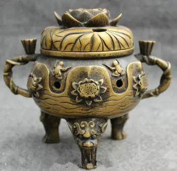 7 inch/Folk Chinese Bronze Lion Head Jump Frog Statue Tibet Lotus Incense Burner 
7 inch/Folk Chinese Bronze Lion Head Jump Frog Statue Tibet Lotus Incense Burner