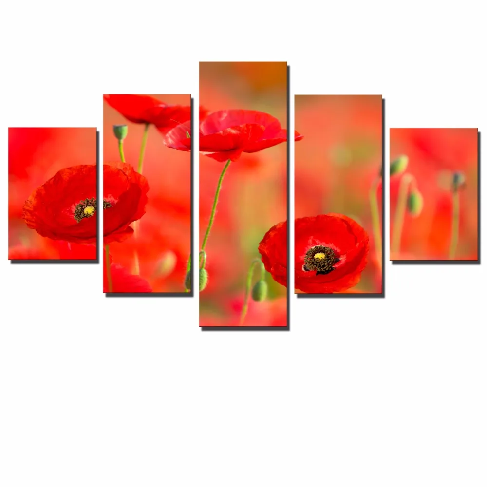 5 Panels Poppy Flowers Canvas Paintings For Living Room Wall Red Flowers Modern Modular Pictures Wall Art Posters For Home Decor
5 Panels Poppy Flowers Canvas Paintings For Living Room Wall Red Flowers Modern Modular Pictures Wall Art Posters For Home Decor