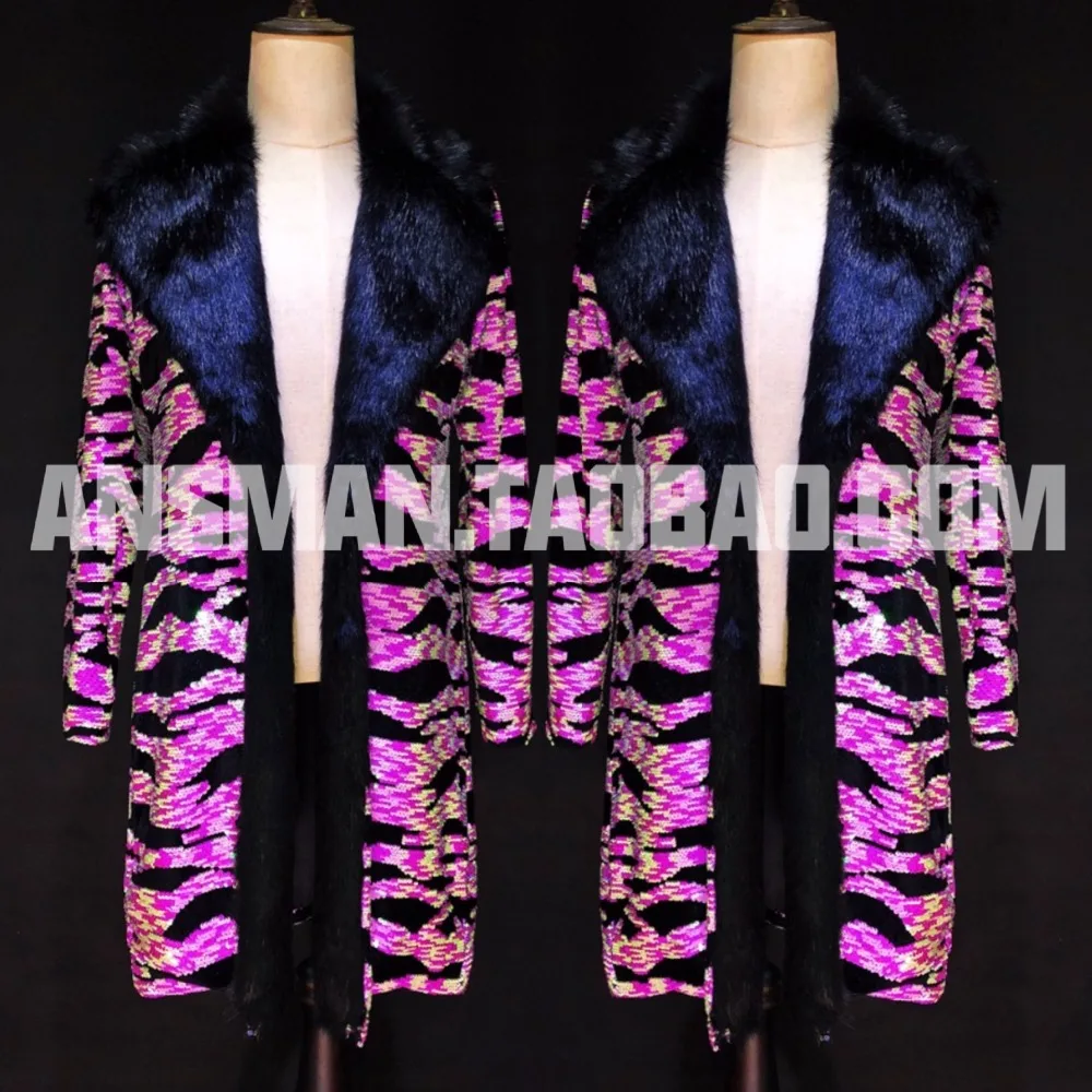 S-6XL!!Atmosphere bar nightclub men show performance clothing fluorescent pink dazzle color fur show coat.
S-6XL!!Atmosphere bar nightclub men show performance clothing fluorescent pink dazzle color fur show coat.