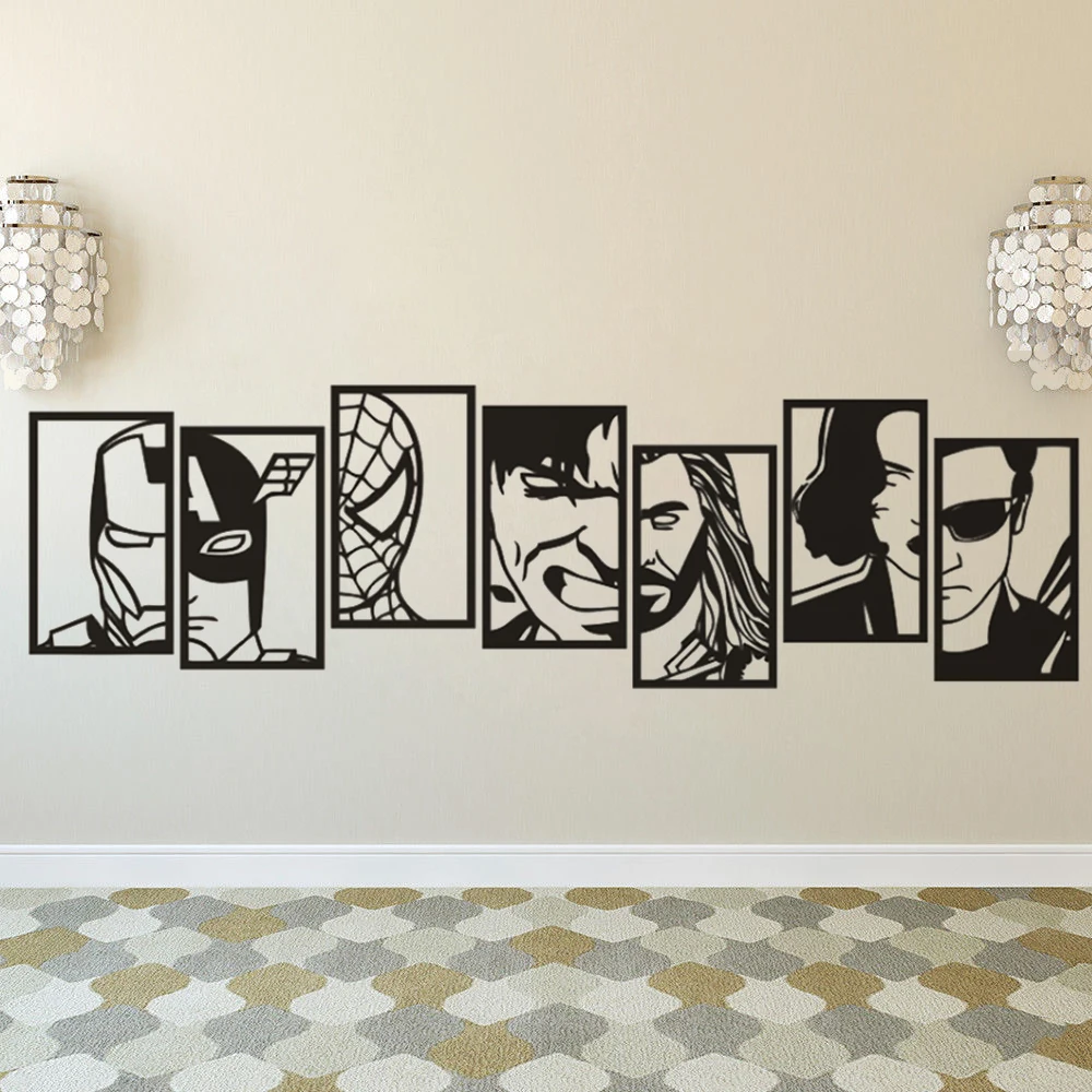 Avengers Wall Decals Iron Man Spiderman Wall Art Poster Vinyl Superhero Wall Decal Kids Room Decor Thor Hulk Wallpaper AZ215
Avengers Wall Decals Iron Man Spiderman Wall Art Poster Vinyl Superhero Wall Decal Kids Room Decor Thor Hulk Wallpaper AZ215