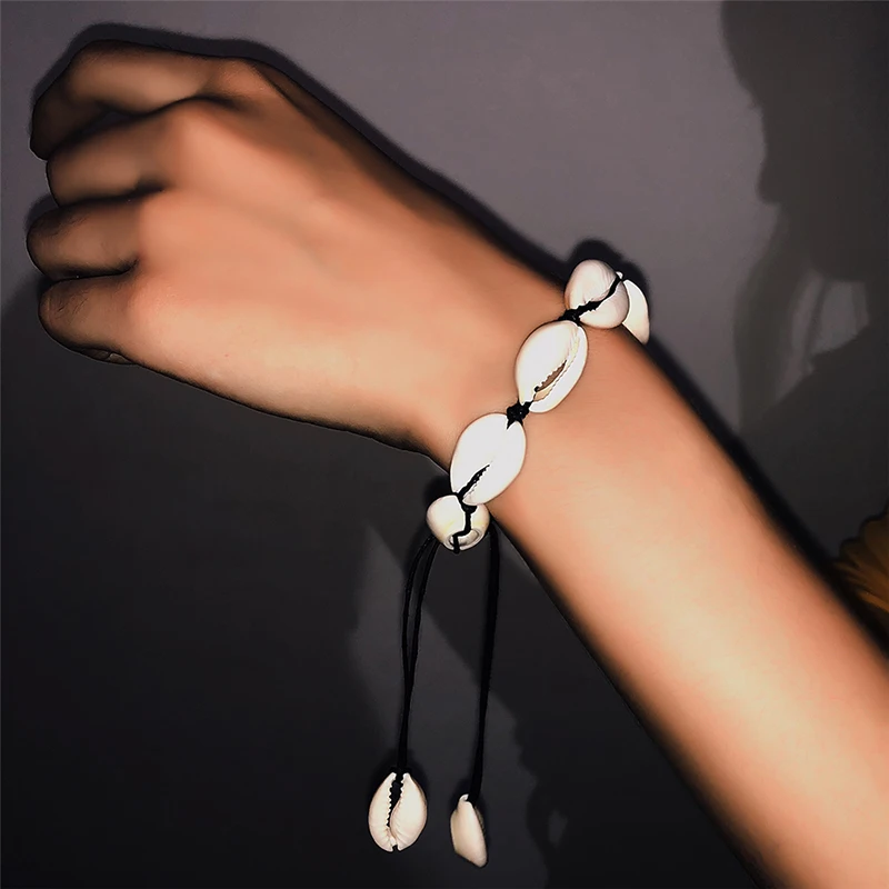 Trendy Real Cowrie Shell Rope Bracelet Woman Handmade Adjustable Boho Jewelry Accessory Bijoux for Christmas Gift Lover | Украшения и