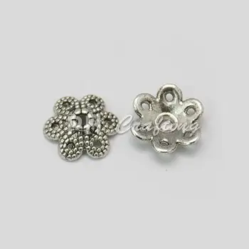 Tibetan Style Bead Caps, Flower, 6-Petal, Lead Free and Cadmium Free, Antique Silver Color 9.5x10x3mm, Hole: 1.5mm
Tibetan Style Bead Caps, Flower, 6-Petal, Lead Free and Cadmium Free, Antique Silver Color 9.5x10x3mm, Hole: 1.5mm