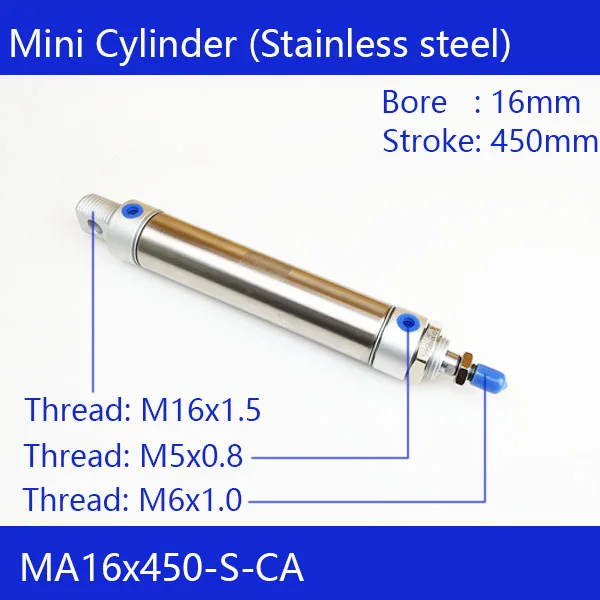 Free shipping Pneumatic Stainless Air Cylinder 16MM Bore 450MM Stroke , MA16X450-S-CA, 16*450 Double Action Mini Round Cylinders
Free shipping Pneumatic Stainless Air Cylinder 16MM Bore 450MM Stroke , MA16X450-S-CA, 16*450 Double Action Mini Round Cylinders