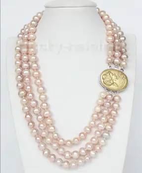 Hot sale new Style >>>>>16" 3row Strand 9mm pink-purple pearls necklace cameo seashell clasp j9375
Hot sale new Style >>>>>16" 3row Strand 9mm pink-purple pearls necklace cameo seashell clasp j9375