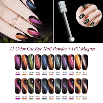 11 Color Cat Eye Symphony Nail Powder Neon Flash Mirror Nail Art&1PC Magnet Rod sticker Fake faux ongles paznokcie Venalisa
11 Color Cat Eye Symphony Nail Powder Neon Flash Mirror Nail Art&1PC Magnet Rod sticker Fake faux ongles paznokcie Venalisa