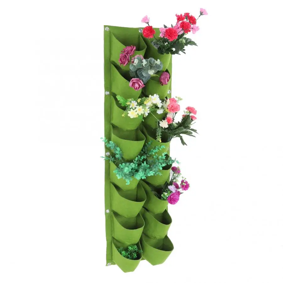 TOPINCN 16 Pockets Degradable Vertical Hanging Wall Garden Plant Grow Bag Planter Container
TOPINCN 16 Pockets Degradable Vertical Hanging Wall Garden Plant Grow Bag Planter Container