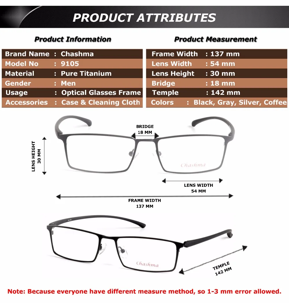 Black Titanium Eyeglasses