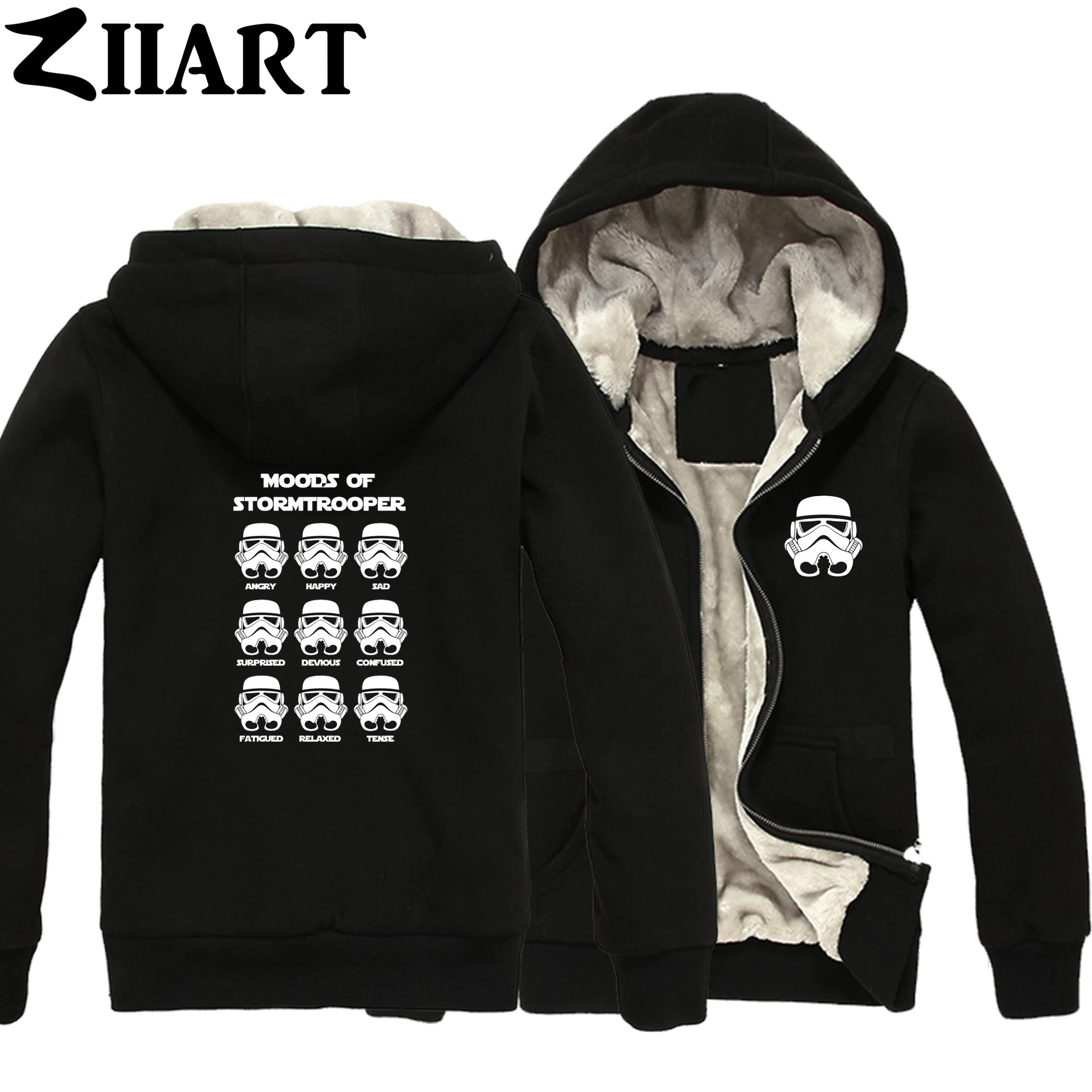 Poker face expressionless moods of stormtrooper Boys Man Male Full Zip Autumn Winter Plus Velvet Parkas ZIIART
Poker face expressionless moods of stormtrooper Boys Man Male Full Zip Autumn Winter Plus Velvet Parkas ZIIART