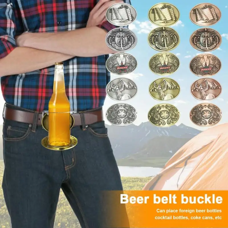 EY Belt Cup Holder B Portable Metal Water Bottle Belt Clip Holder Beer Head Belt Cans Buckle Cup Holder On Belt,Beer Drink Cup Holder,Beer Head Belt Party Funny Bottle Buckle Belt Buckle