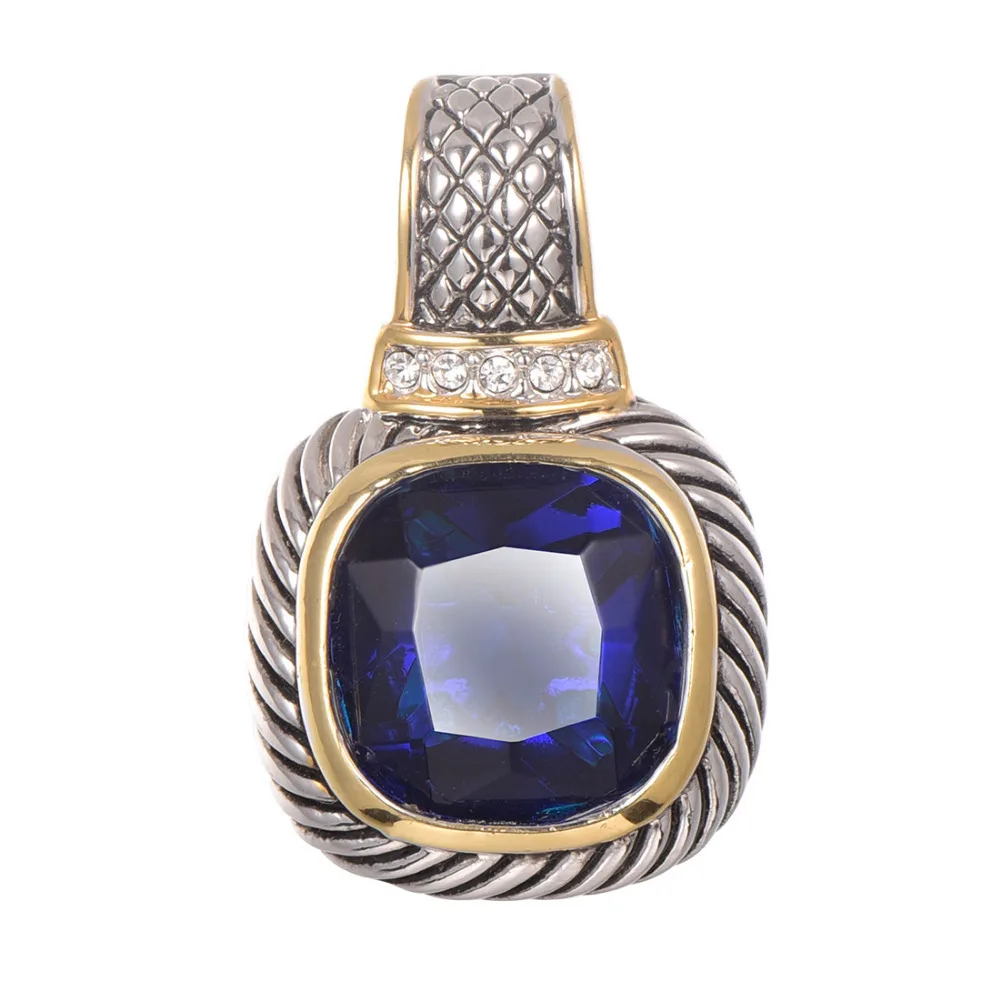 

Free Shipping Blue Crystal Zircon Gold Filled Pendant 925 Sterling Silver Beautiful Attractive Jewelry Pendant TE646