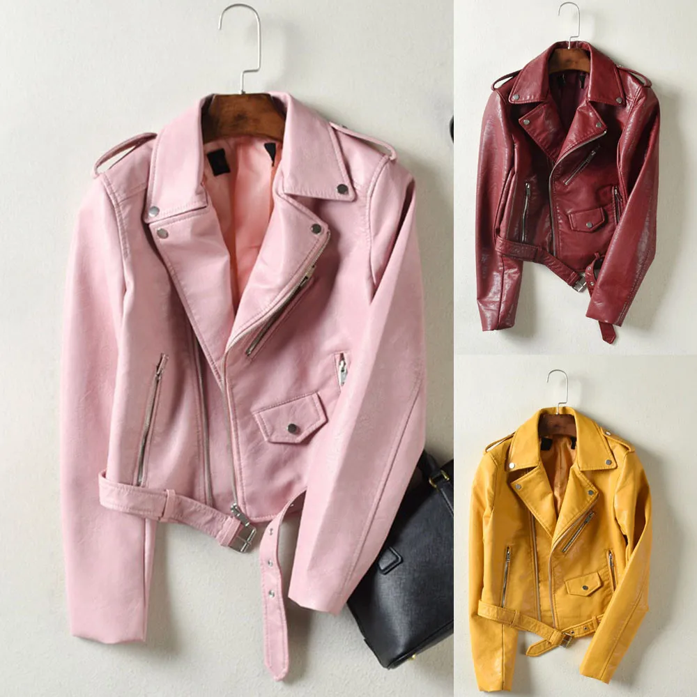 2019 Winter & Spring Women Jacket Women Ladies The Belt Fashion Faux Leather Racing Style Biker Jacket chaquetas mujer #30
2019 Winter & Spring Women Jacket Women Ladies The Belt Fashion Faux Leather Racing Style Biker Jacket chaquetas mujer #30