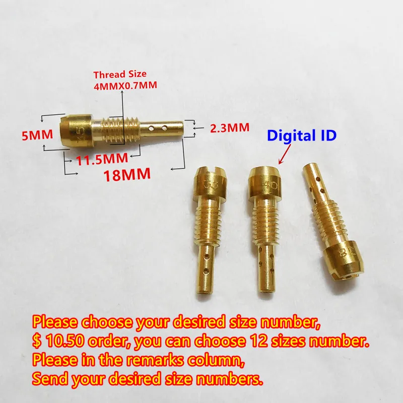(12pcs pilot jet / pack)SRZ150 JYM150 motorcycle taikai carburetor pilot jet TK SVR MV vice injectors Nozzle(Digital label)
(12pcs pilot jet / pack)SRZ150 JYM150 motorcycle taikai carburetor pilot jet TK SVR MV vice injectors Nozzle(Digital label)