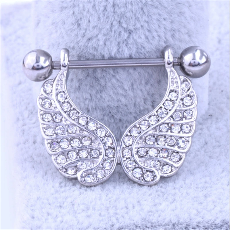 2PCS New Fashion Style Nipple Rings Wings White Crystal Sexy Women Nipple Rings Punk Body Jewelry Piercing Gift Summer Style
2PCS New Fashion Style Nipple Rings Wings White Crystal Sexy Women Nipple Rings Punk Body Jewelry Piercing Gift Summer Style