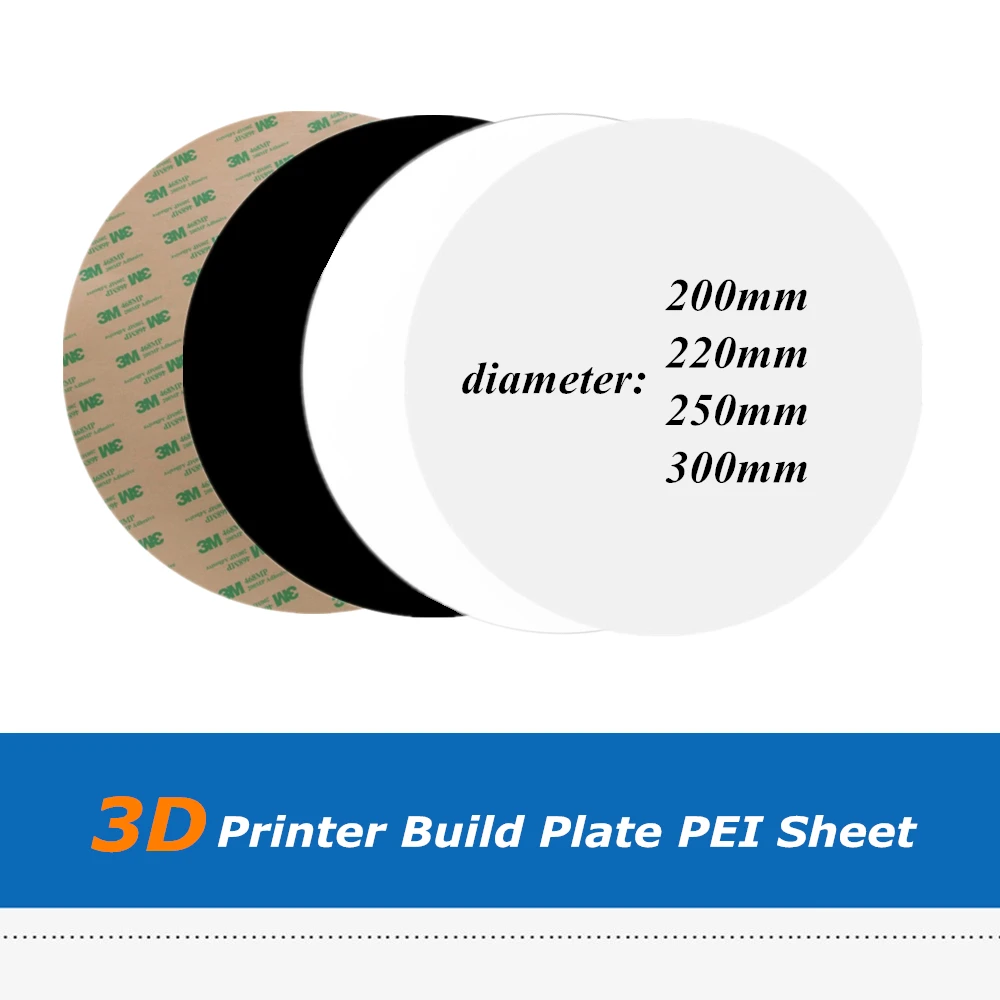 2pcs/Lot 0.5mm Thickness 200/220/250/300mm Polyetherimide Round PEI Sheet For 3D Printer
2pcs/Lot 0.5mm Thickness 200/220/250/300mm Polyetherimide Round PEI Sheet For 3D Printer