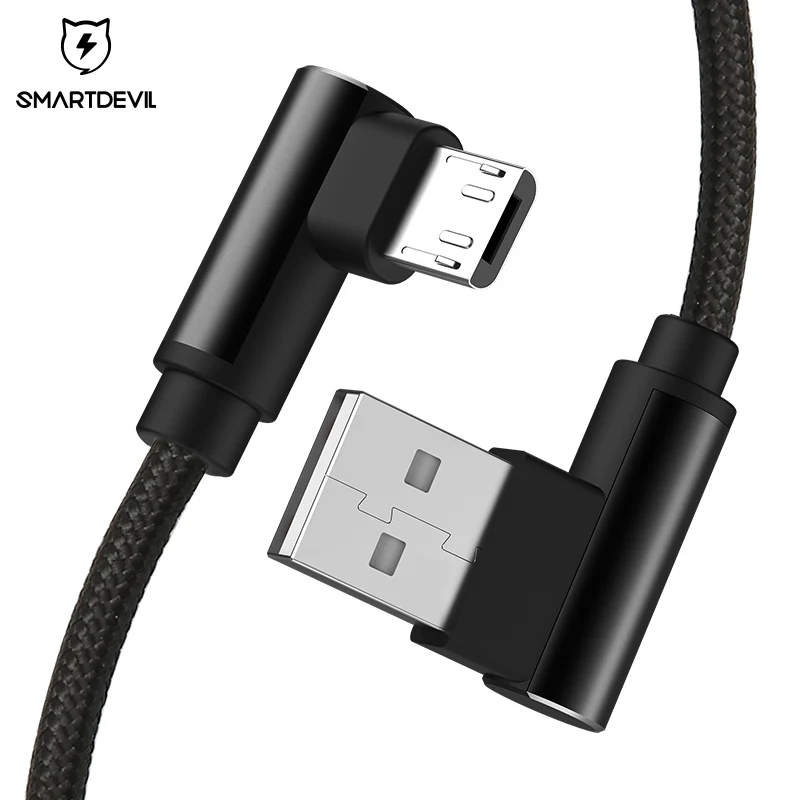 Кабель Micro USB SmartDevil 90 градусов для быстрой зарядки и передачи данных|Кабели
