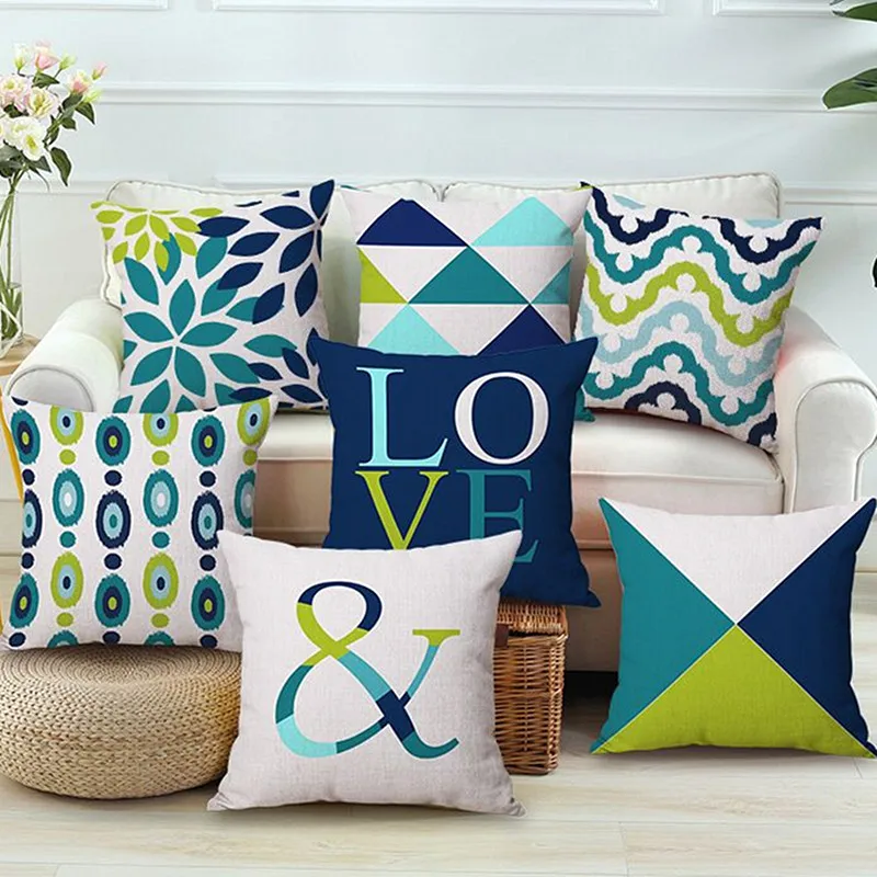 Blue Green Geometric Pillow Cover Abstract Home Decor Cushion Cover Linen Cotton Throw Pillows Pillowcase Pillowsham 45X45CM
Blue Green Geometric Pillow Cover Abstract Home Decor Cushion Cover Linen Cotton Throw Pillows Pillowcase Pillowsham 45X45CM