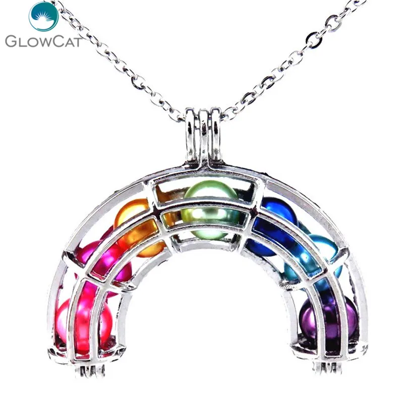 K408 Silver Big 36mm Rainbow Cage Necklace - Rainbow Locket - add 8X Beads as inner Aroma Essential Oil Diffuser Locket
K408 Silver Big 36mm Rainbow Cage Necklace - Rainbow Locket - add 8X Beads as inner Aroma Essential Oil Diffuser Locket