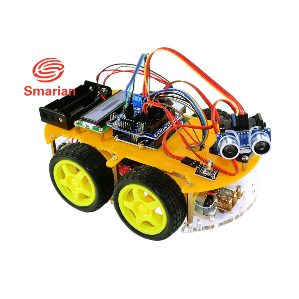 Official smarian Smart Car Robot Starter Kit for Arduino 1602LCD Atmega-328P Free Shipping Diy Wheeled Robotic Car Chassis Diy
Official smarian Smart Car Robot Starter Kit for Arduino 1602LCD Atmega-328P Free Shipping Diy Wheeled Robotic Car Chassis Diy