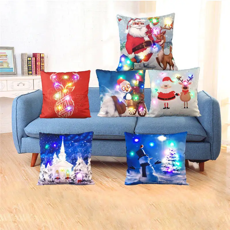 45*45cm Merry Christmas LED Light Up Glowing Santa Claus Red Cushion Cover Super Soft for Sofa Chair pillow Case
45*45cm Merry Christmas LED Light Up Glowing Santa Claus Red Cushion Cover Super Soft for Sofa Chair pillow Case
