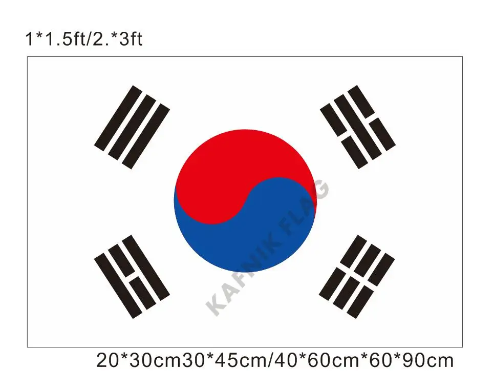 KAFNIK free shipping 20*30cm/30*45cm/40*60cm/60*90cm small flags South Korea Flag for Countries World Event Decorative Flags | Дом и сад