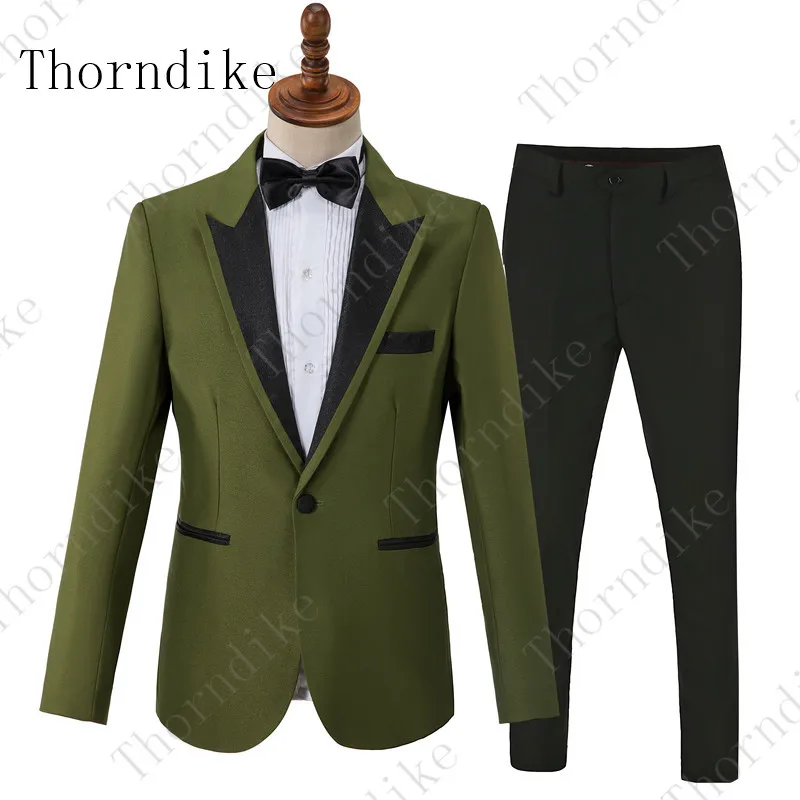 Thorndike 2 Pcs Green Men Suit Slim Fit One Button Black Peaked Lapel Tuxedo for Party Wedding Banquet Business Blazer+Vest+Pant
Thorndike 2 Pcs Green Men Suit Slim Fit One Button Black Peaked Lapel Tuxedo for Party Wedding Banquet Business Blazer+Vest+Pant