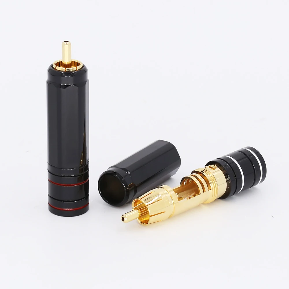 4Pcs High Quality Gold Plated RCA Plug Lock Collect Solder A/V Connector HIFI Connector
4Pcs High Quality Gold Plated RCA Plug Lock Collect Solder A/V Connector HIFI Connector