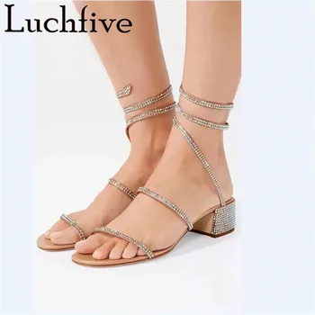 Luchfive Bling Crystal Surround Ankle Sandals Women Runway Design Narrow One Strap Fashion Summer Shoes Sexy Party Shoes Woman
Luchfive Bling Crystal Surround Ankle Sandals Women Runway Design Narrow One Strap Fashion Summer Shoes Sexy Party Shoes Woman