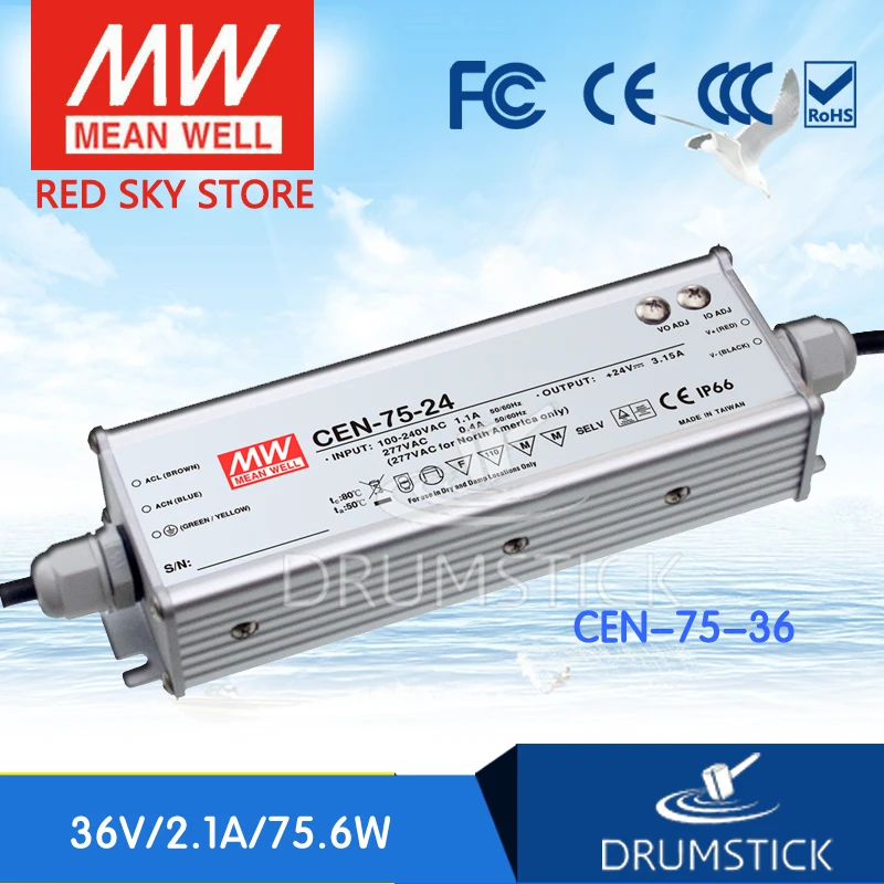 MEAN WELL CEN-75-36 36V 2.1A meanwell CEN-75 36V 75.6W Single Output LED Power Supply
MEAN WELL CEN-75-36 36V 2.1A meanwell CEN-75 36V 75.6W Single Output LED Power Supply