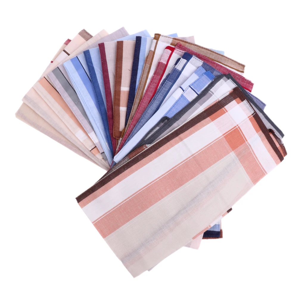 12pcs Vintage Handkerchief Mens Woven Cotton Square Plaid Striped Pocket Hanky Accessories for Weddings Parties Events
12pcs Vintage Handkerchief Mens Woven Cotton Square Plaid Striped Pocket Hanky Accessories for Weddings Parties Events