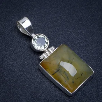 Natural Prehnite and Green Amethyst Handmade Unique 925 Sterling Silver Pendant 1.75" A4514
Natural Prehnite and Green Amethyst Handmade Unique 925 Sterling Silver Pendant 1.75" A4514