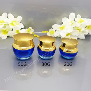 High-grade Cosmetics Jar With Gold Lid, Empty Creams Bottle Glass Bottle,Travel Bottle, 20 g,30 g,50 g Blue Glass Jar
High-grade Cosmetics Jar With Gold Lid, Empty Creams Bottle Glass Bottle,Travel Bottle, 20 g,30 g,50 g Blue Glass Jar