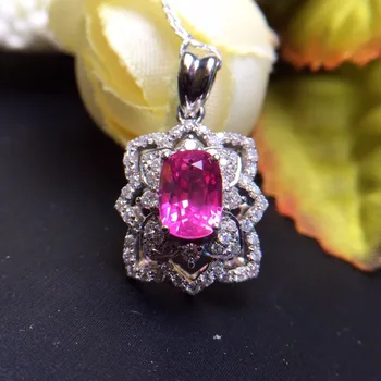 Fine Jewelry Real 18K White Gold AU750 100% Natural Pink Sapphire 1.24ct Gemstones Pendants for Women Necklace
Fine Jewelry Real 18K White Gold AU750 100% Natural Pink Sapphire 1.24ct Gemstones Pendants for Women Necklace