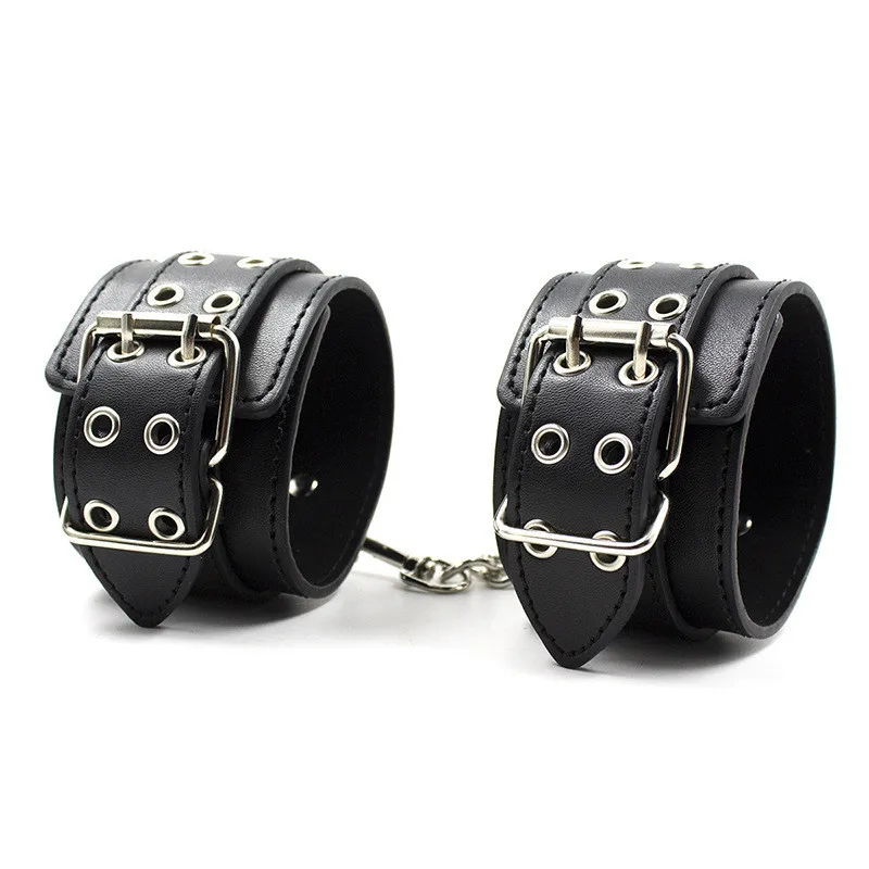 Porno Sex Leather Metal Handcuffs BDSM Bondage Sex Toys For Woman Restraints Bdsm Toys For Adults Women Sexual Games Eroticism