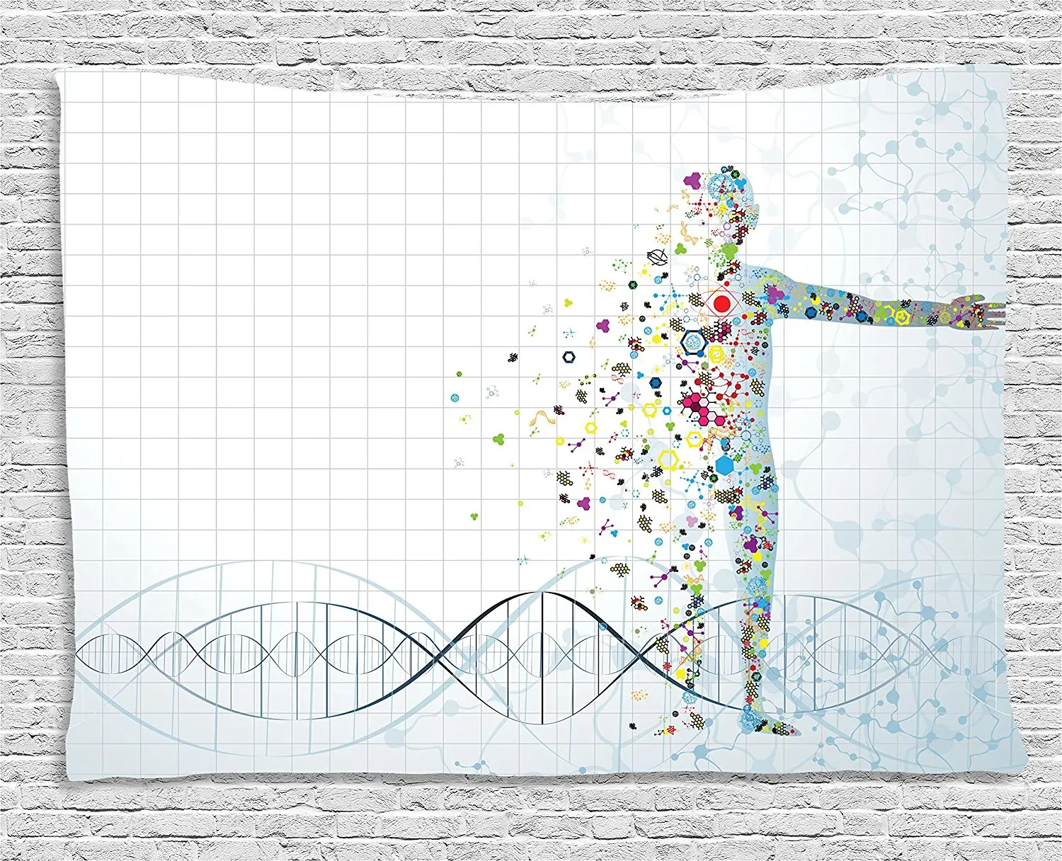 Human Anatomy Tapestry Digital Psychedelic Molecule Body of Human DNA Genetic Helix Life Art Design Wall Hanging for Dorm
Human Anatomy Tapestry Digital Psychedelic Molecule Body of Human DNA Genetic Helix Life Art Design Wall Hanging for Dorm