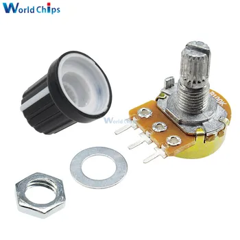 1 Set WH148 Linear Taper Rotary Potentiometer Shaft B1K B20K B50K B100K B500K 3Pin 15mm With Nuts Washers with Cap for Arduino
1 Set WH148 Linear Taper Rotary Potentiometer Shaft B1K B20K B50K B100K B500K 3Pin 15mm With Nuts Washers with Cap for Arduino