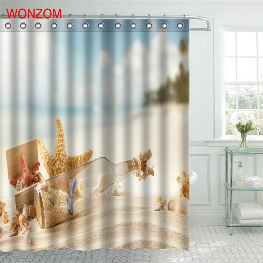 WONZOM Drift Bottle Waterproof Shower Curtains For Bathroom Decor Modern 3D Bath Curtain with 12 Hooks Mildewproof 2018 Gift
WONZOM Drift Bottle Waterproof Shower Curtains For Bathroom Decor Modern 3D Bath Curtain with 12 Hooks Mildewproof 2018 Gift