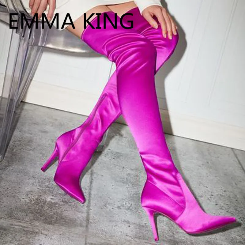 2019 New Flock Women Over The Knee Stretch Socks Boots Pointed Toe Sexy Ladies High Heels Shoes Woman Thigh High Gladiator Boots
2019 New Flock Women Over The Knee Stretch Socks Boots Pointed Toe Sexy Ladies High Heels Shoes Woman Thigh High Gladiator Boots