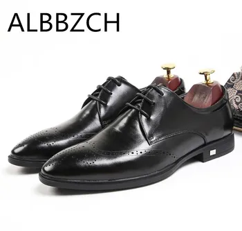 Brogue carving derby men shoes genuine leather wedding dress shoes men's business leisure party office work career work shoes
Brogue carving derby men shoes genuine leather wedding dress shoes men's business leisure party office work career work shoes