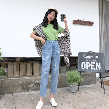 Women Ankle Length Loose Pencil Jeans Ladies High Waist Denim Pants Female Stretch Ripped Hole Jeans AA11238
Women Ankle Length Loose Pencil Jeans Ladies High Waist Denim Pants Female Stretch Ripped Hole Jeans AA11238